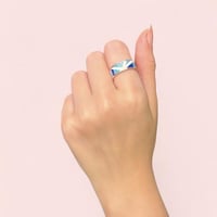 خاتم مثلثات ازرق غامق