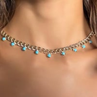 سلسال تشوكر فيروزي مطلي