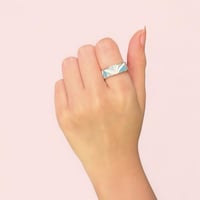 خاتم مثلثات ازرق فيروزي