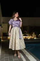 فستان ميد حرير م الاعلى وتنوره كلوش