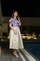 فستان ميد حرير م الاعلى وتنوره كلوش