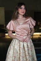 فستان ميد حرير م الاعلى وتنوره كلوش