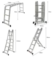 سلم المنيوم متعدد الاستخدامات 12 درجة قابل للطي -...