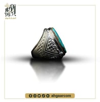 خاتم فيروز نيشابوري عروق ذهبي