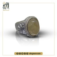 خاتم فضة متوج بحجر السترين الطبيعي