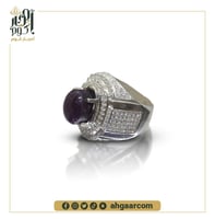 خاتم فضة صياغة يدوية متوج بحجر الياقوت النجمي الطب...