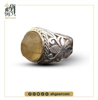 خاتم فضة مرصع بحجر اللؤلؤ الطبيعي المستزرع