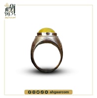 خاتم فضة صياغة يدوية متوج بحجر عين الهر الاصفر الط...