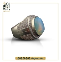 خاتم فضة صياغة يدوية متوج بحجر الاوبال الأمريكي ال...