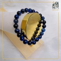 سوار معصم من حجر الرودنيت الأزرق الطبيعي