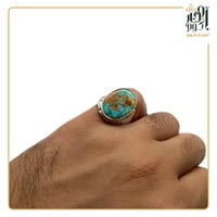 خاتم فيروز نيشابوري عروق ذهبي