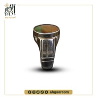 خاتم فضة بحجر اوبال اثيوبي طبيعي