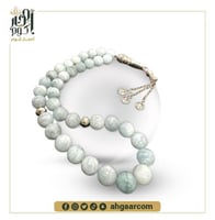 سبحه من حجر الاكوامارين الطبيعي