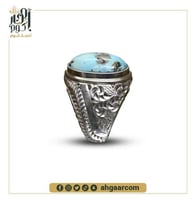 خاتم فيروز نيشابوري عروق فضي