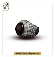 خاتم فضة صياغة يدوية متوج بحجر الياقوت النجمي الطب...