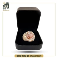 خاتم فضة صياغة يدوية متوج بحجر العطف البحري الطبيع...