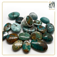 خاتم فيروز نيشابوري عروق ذهبي