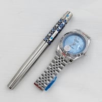 طقم ساعة رولكس مع قلم كارتير سانتوس