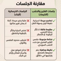 جلسة خارجية فايبر وخشب سويدي كبيرة