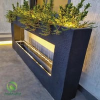 شلال ممطر فيبر كبير مضئ + حوض زرع علوي 2م