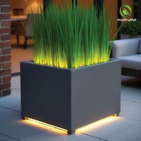 اصيص زرع فيبر كبير للزراعة مضئ