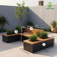 جلسة متنقلة كبيرة مع مراكن فيبر وخشب سويدي