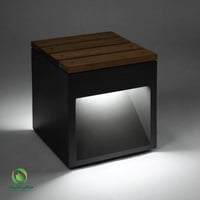 جلسة خارجية مضيئة مودرن فيبر وخشب سويدي لنفر واحد