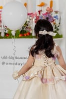 فستان دانتيل مطرز فخم للعيد شامل اكسسوار الشعر وال...