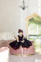 فستان مخمل اسود