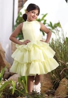 فستان اصفر طبقات