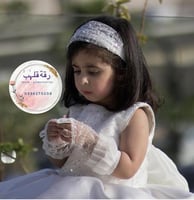 فستان ابيض مطرز فخم قطعتين