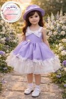 فستان اللافندر الجميل شامل القبعه متوفر بعده الالو...