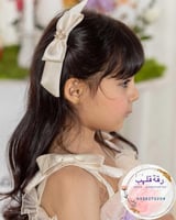 فستان دانتيل مطرز فخم للعيد شامل اكسسوار الشعر وال...