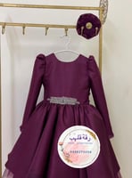 فستان تطريز لون برغندي للمناسبات