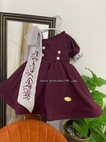 فستان عودي متوفر بعدة الالوان مع وشاح تطريز