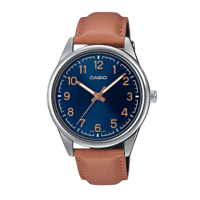 كاسيو انالوج جلد ميناء كحلي