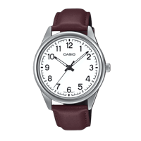 كاسيو انالوج جلد ميناء ابيض