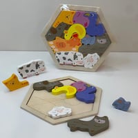 بازل الحيوانات الخشبية