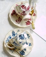 طقم فنجان قهوة مع صحن بتصميم فرنسي