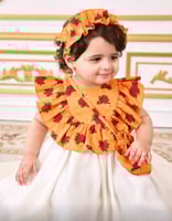 فستان بناتي رمضاني بكشكة من الأعلى وبطبعة الزهور +...