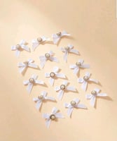 10 قطع فيونكات من تسيير من الساتان مزخرفة بالؤلؤ