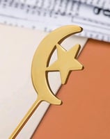 8 ملاعق ذهبية للحلوى على شكل هلال ونجمة