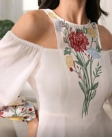 فستان نسائي أنيق مكشوف الكتفين قصير من الأمام