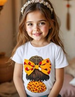 تي شيرت رمضاني للبنات مثبته في قطعة قماش على شكل ف...