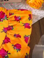 فستان بناتي رمضاني بكشكة من الأعلى وبطبعة الزهور +...