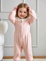 رومبير ذو أكمام طويلة وجيب شكل قلب للبنات الصغار