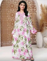 جلابية بناتي للفتيات المراهقات مع أطراف من الدانتي...