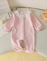 رومبير ذو أكمام طويلة وجيب شكل قلب للبنات الصغار