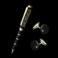 طقم هدايا رجالي فاخر – كبكات ستيل مع قلم