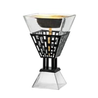 مبخرة زجاج شفاف وأسود مقاس 23سم رقم 0217377